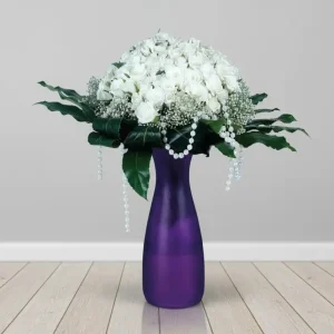 80 ADET BEYAZ GÜL VAZO- CV65