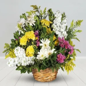 BAHARIN MÜJDECİSİ RENGARENK ÇİÇEK SEPETİ-SPA17