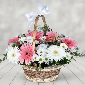 SEPET RENKLİ GERBERALAR VE BAHAR ÇİÇEKLERİ-SPA16